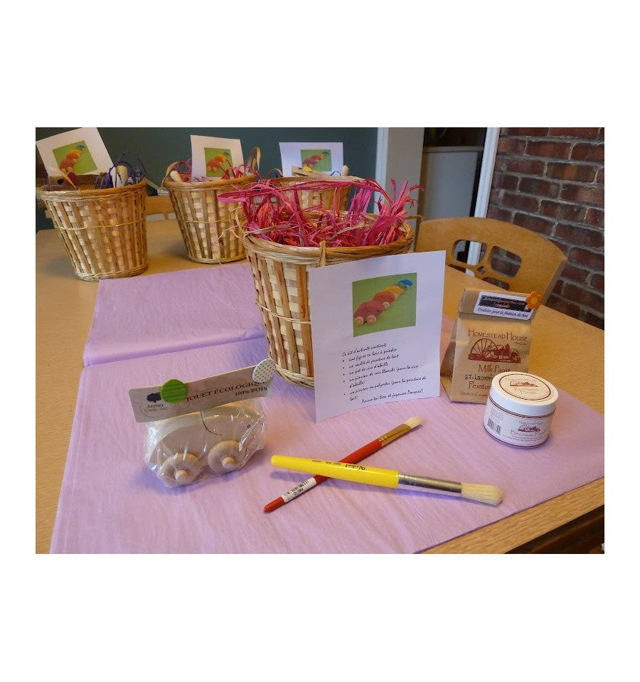 Corbeille de Pâques: ensemble à peindre soi-même: violet